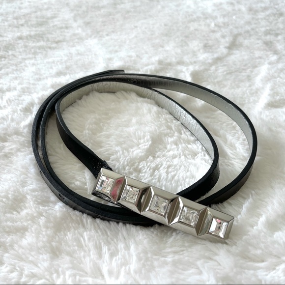 Calvin Klein Accessories - Calvin Klein Leather Rhinestone Belt